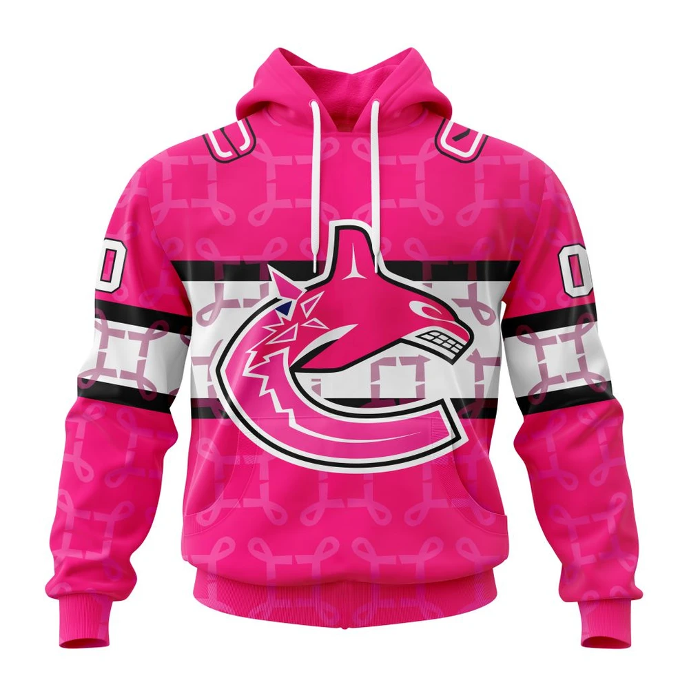 Hoodie NHL Vancouver Canucks, Specialized Design I Pink I Can! In October We Wear Pink Breast Cancer QTNHL080524A3609HD