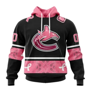 Hoodie NHL Vancouver Canucks, Specialized Design In Classic Style With Paisley! In October We Wear Pink Breast Cancer QTNHL080524A392HD