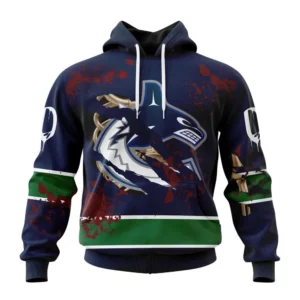 Hoodie NHL Vancouver Canucks, Specialized Design Jersey With Your Ribs For Halloween QTNHL080524A3494HD