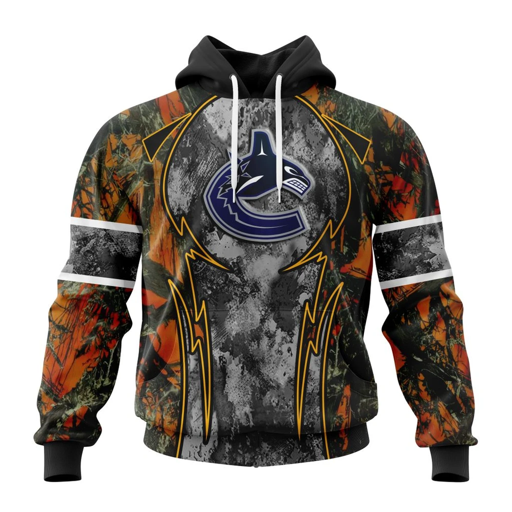 Hoodie NHL Vancouver Canucks, Specialized Design Wih Camo Concepts For Hungting In Forest QTNHL080524A3636HD