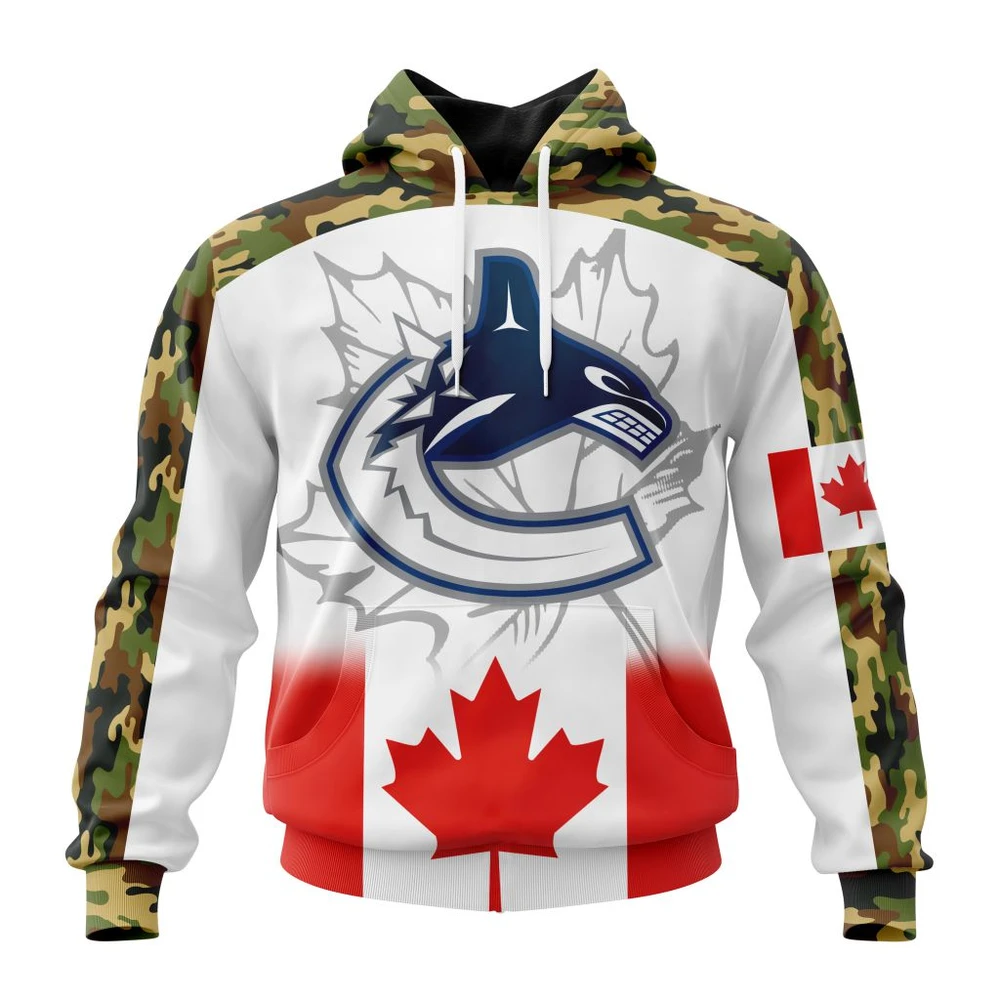 Hoodie NHL Vancouver Canucks, Specialized Design With Our Canada Flag QTNHL080524A3431HD