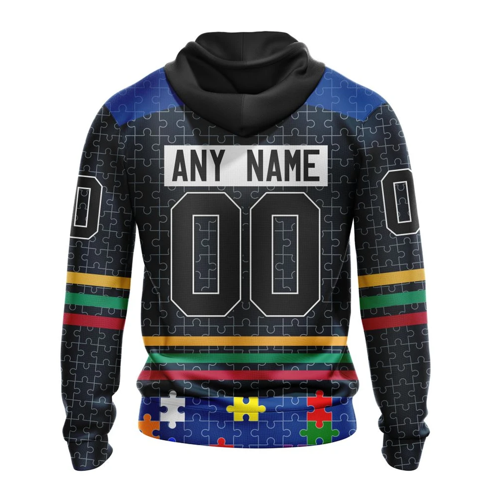 Hoodie NHL Vancouver Canucks, Specialized Fearless Aganst Autism V0122 QTNHL080524A2510HD - Image 2