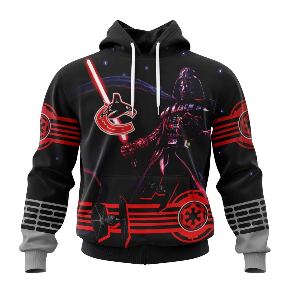 Hoodie NHL Vancouver Canucks, Specialized Starwar Darth Vader Version Jersey QTNHL080524A3167HD