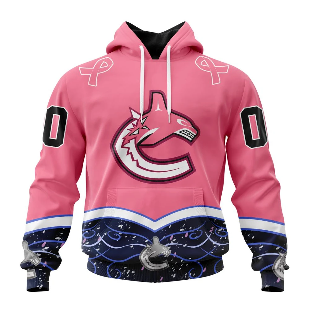 Hoodie NHL Vancouver Canucks, Specialized Unisex For Hockey Fights Cancer QTNHL080524A2814HD
