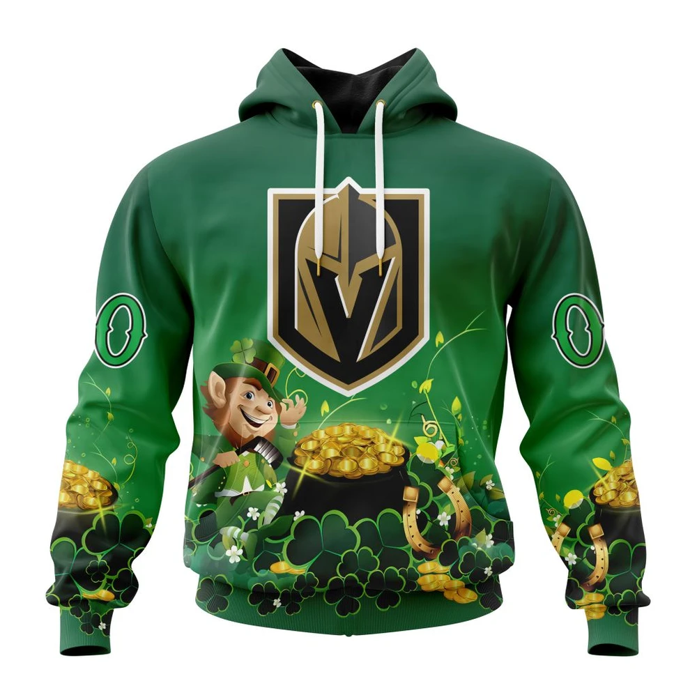 Hoodie NHL Vegas Golden Knights Special Design For St. Patrick's Day St2403 QTNHL080524A887HD