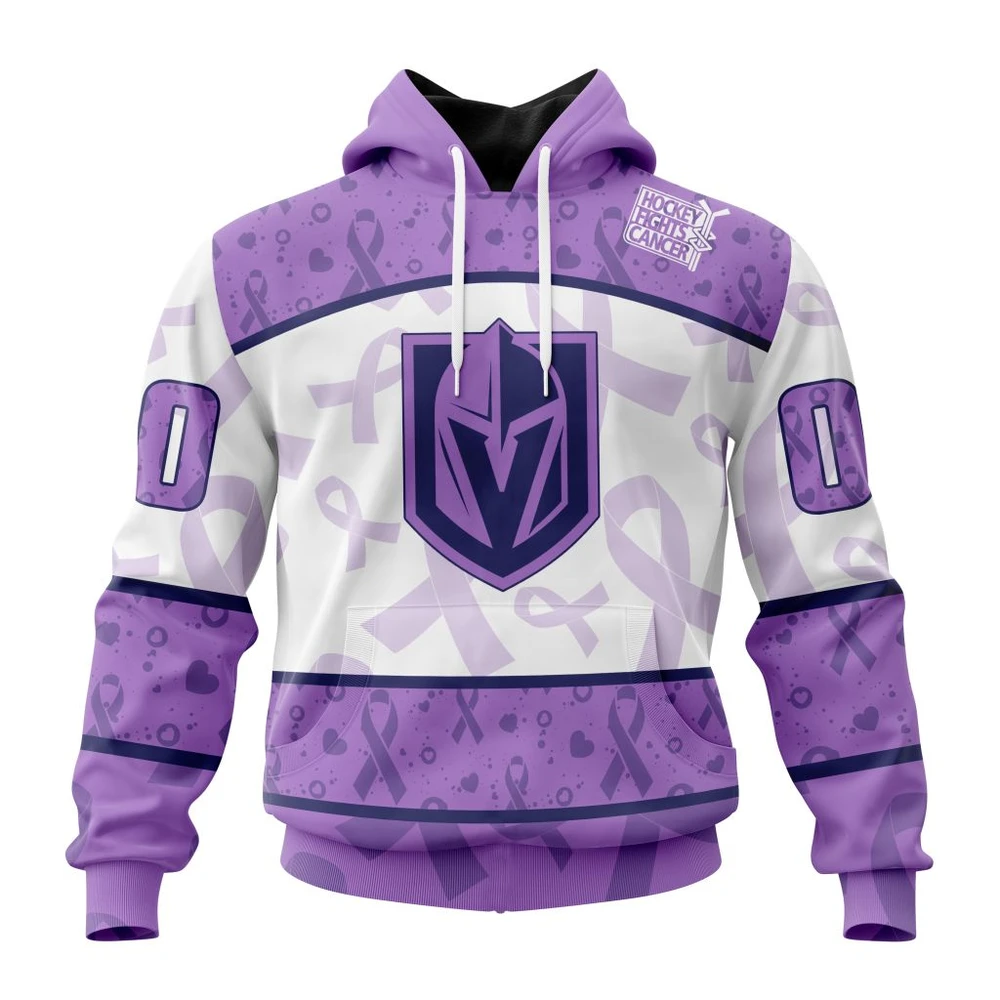 Hoodie NHL Vegas Golden Knights Special Lavender Fight Cancer St2201 QTNHL080524A3095HD