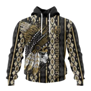 Hoodie NHL Vegas Golden Knights Special Skull Native Design St2301 QTNHL080524A2099HD