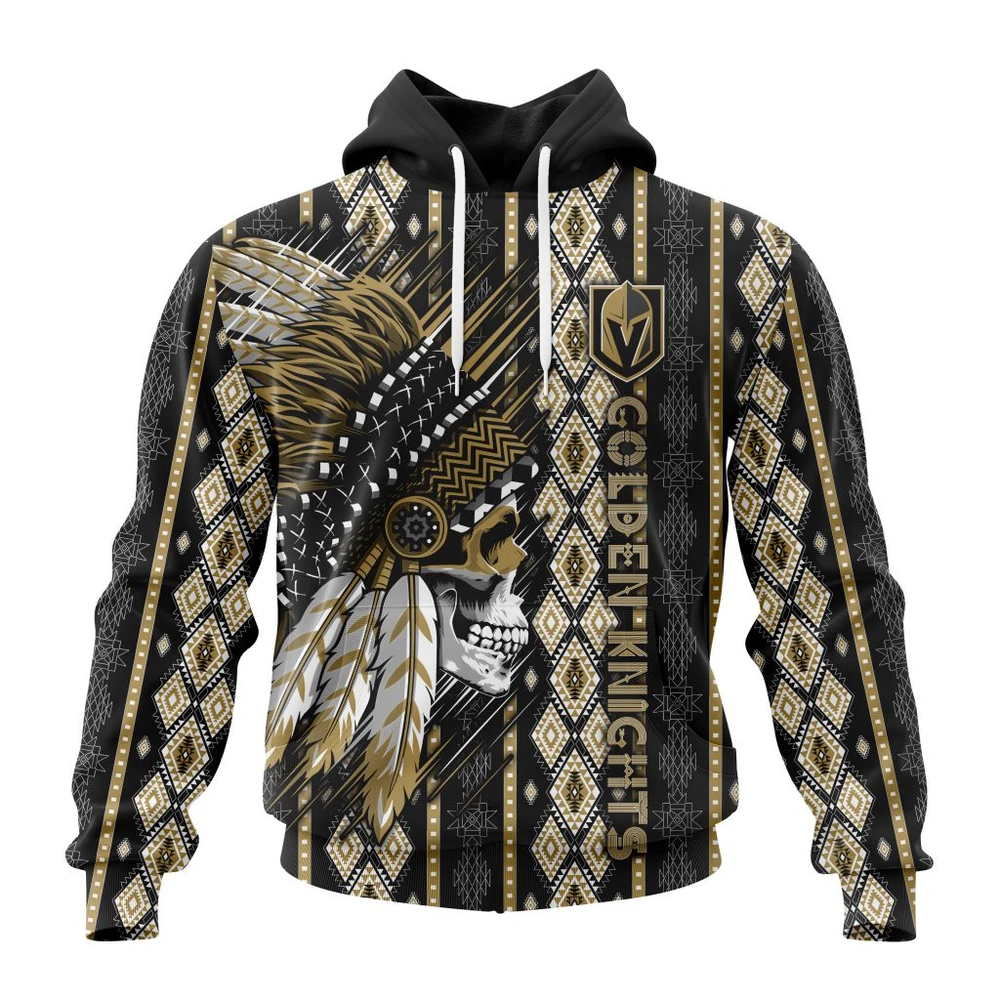 Hoodie NHL Vegas Golden Knights Special Skull Native Design St2301 QTNHL080524A2099HD