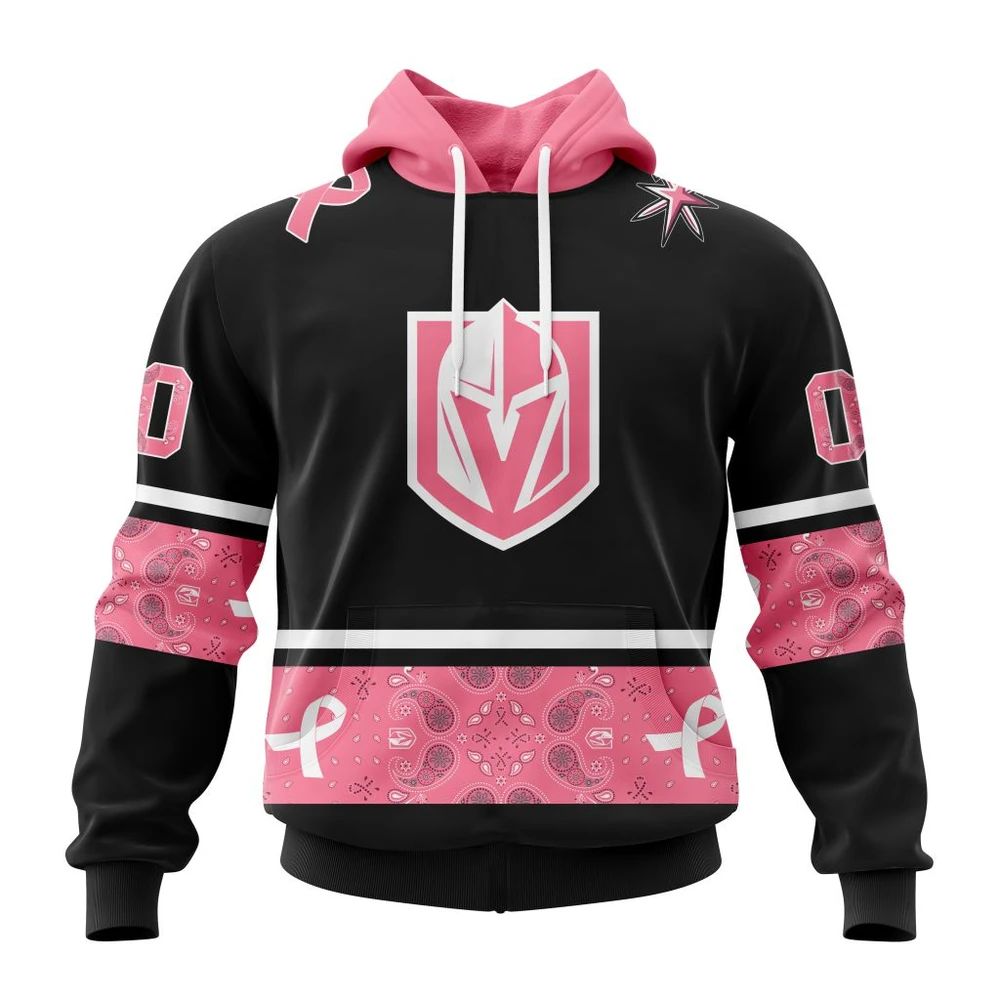 Hoodie NHL Vegas Golden Knights, Specialized Design In Classic Style With Paisley! In October We Wear Pink Breast Cancer QTNHL080524A391HD