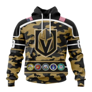 Hoodie NHL Vegas Golden Knights, Specialized Design Wih Camo Team Color And Military Force Logo QTNHL080524A3521HD