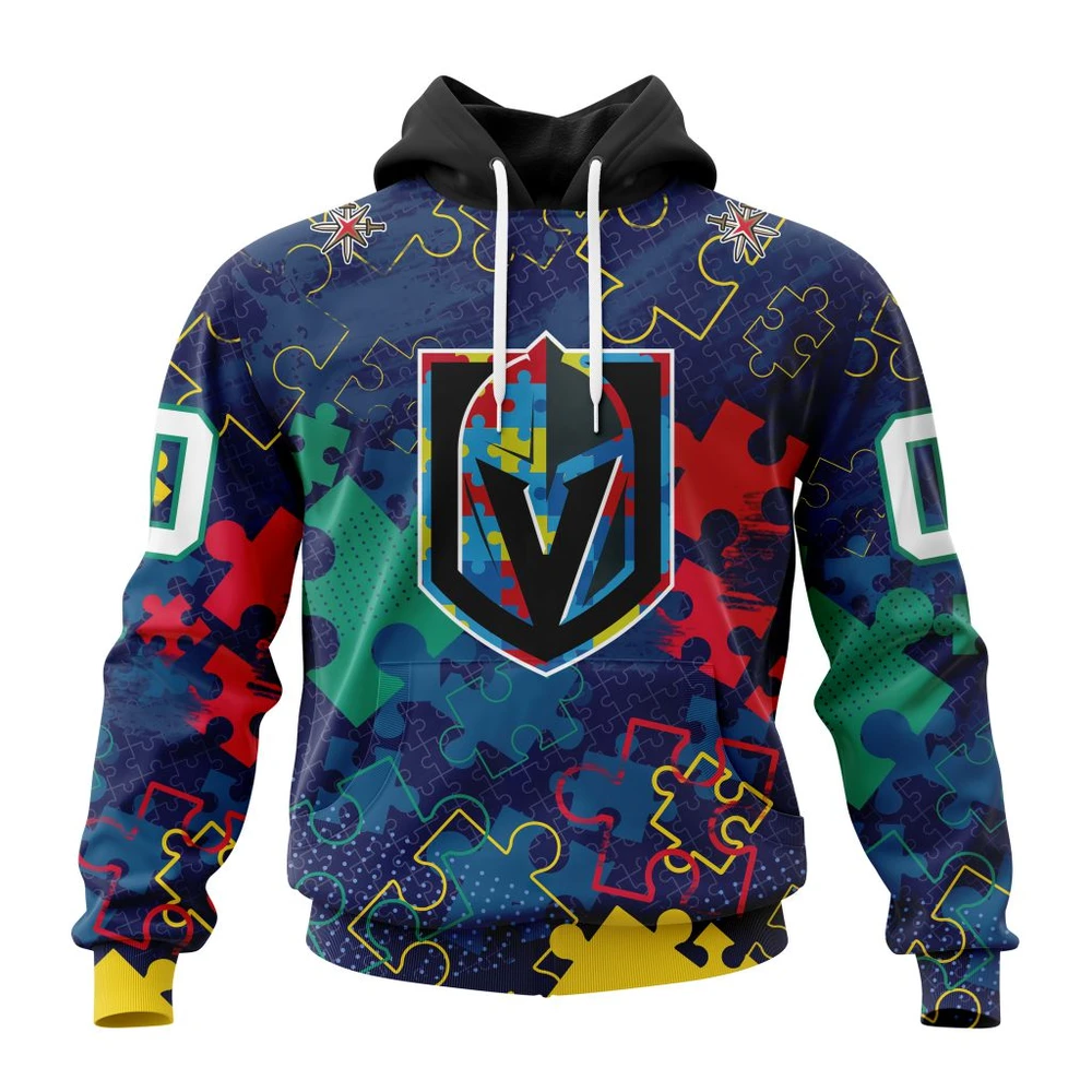Hoodie NHL Vegas Golden Knights, Specialized Fearless Aganst Autism QTNHL080524A2615HD