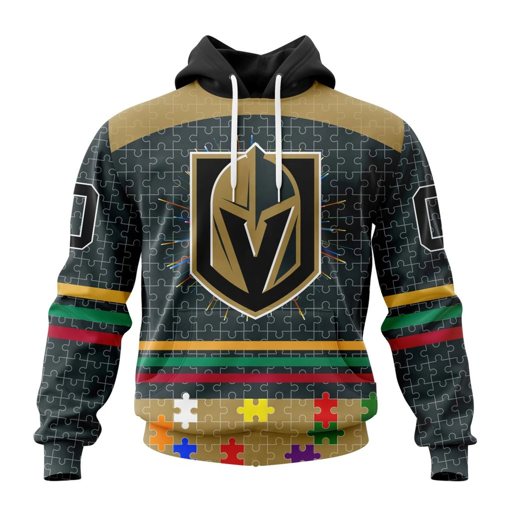 Hoodie NHL Vegas Golden Knights, Specialized Fearless Aganst Autism V0122 QTNHL080524A2509HD
