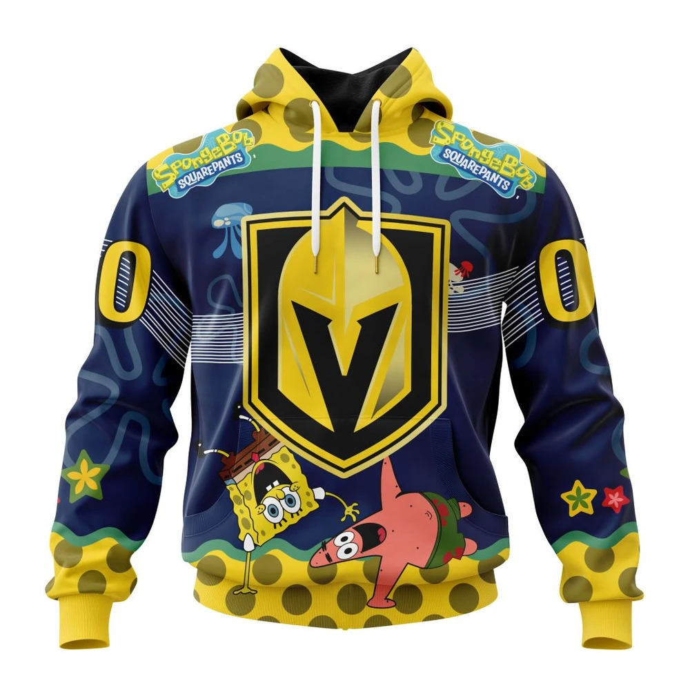Hoodie NHL Vegas Golden Knights, Specialized Jersey With Spongebob QTNHL080524A3312HD