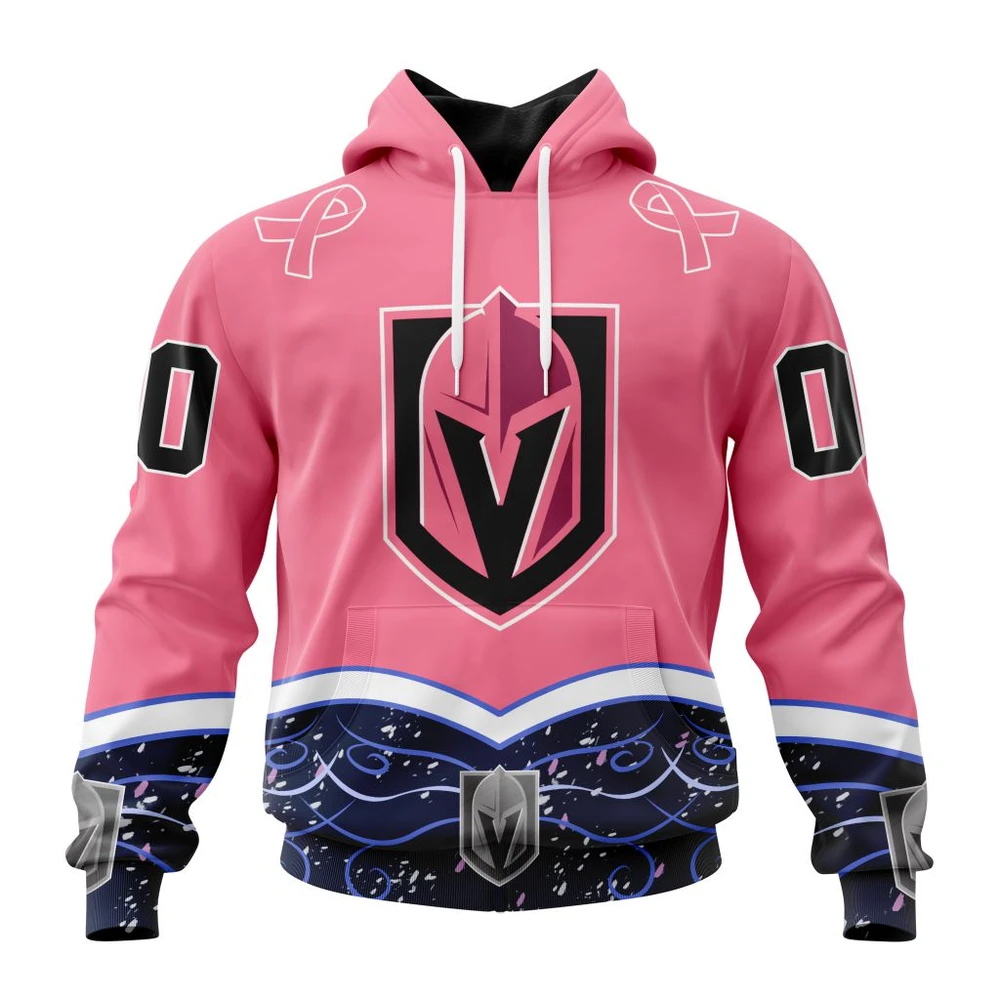 Hoodie NHL Vegas Golden Knights, Specialized Unisex For Hockey Fights Cancer QTNHL080524A2813HD