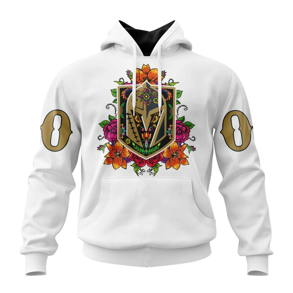 Hoodie NHL Vegas Golden Knights, Specialized Unisex Kits Dia De Muertos QTNHL080524A2846HD