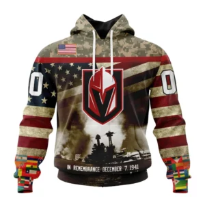 Hoodie NHL Vegas Golden Knights, Specialized Unisex Kits Remember Pearl Harbor QTNHL080524A2974HD