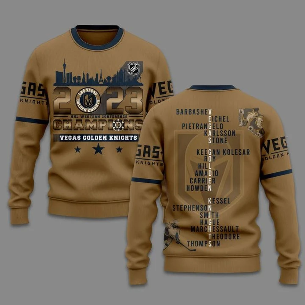 Hoodie NHL Vegas Golden Knights Western Conference Champions Gold QTNHL080524A2159HD - Image 2