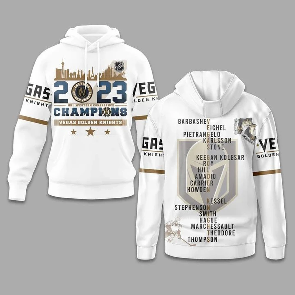 Hoodie NHL Vegas Golden Knights Western Conference Champions White QTNHL080524A2158HD