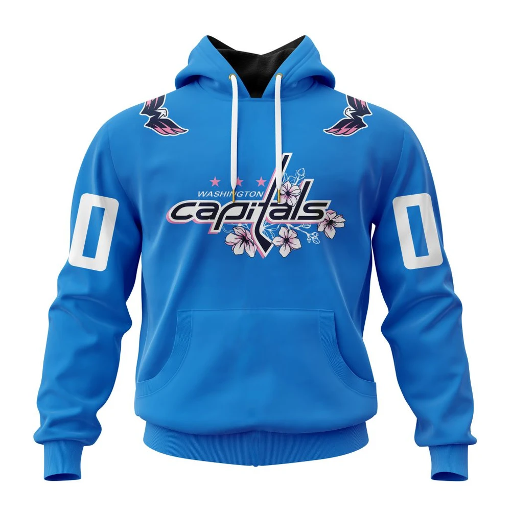 Hoodie NHL Washington Capitals Personalized Cherry Blossom QTNHL080524A678HD