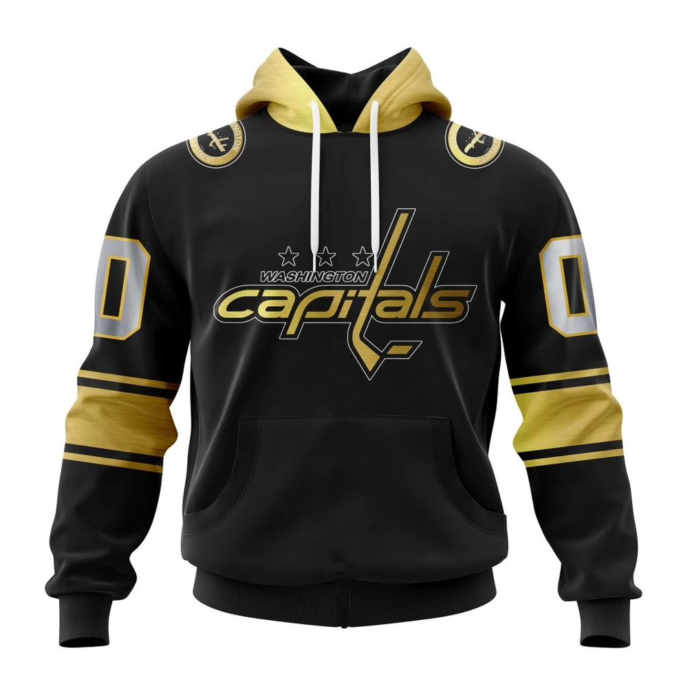 Hoodie NHL Washington Capitals Special Black And Gold Design St2401 QTNHL080524A756HD