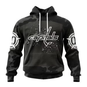 Hoodie NHL Washington Capitals Special Black Camo Design For Veterans Day St2304 QTNHL080524A1597HD