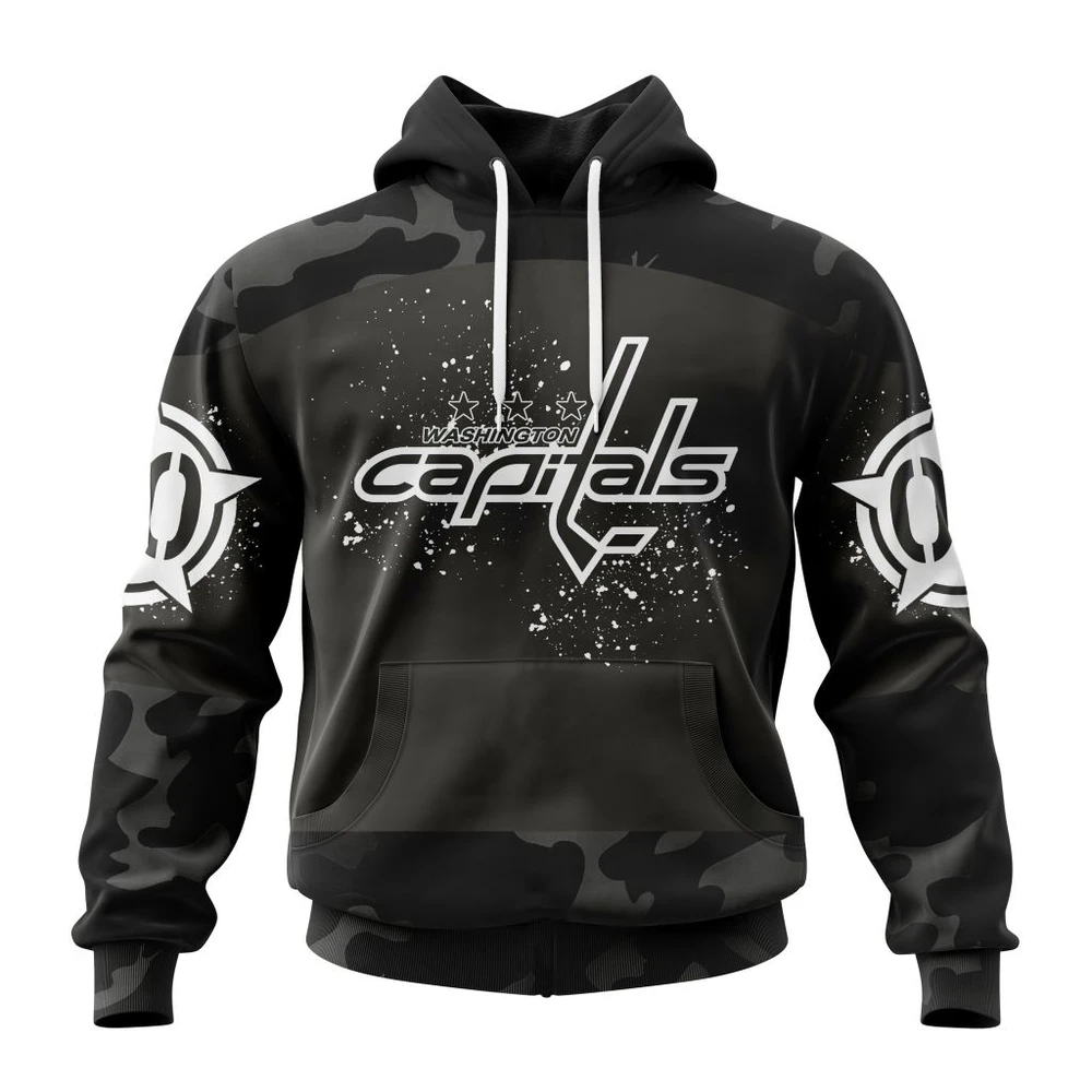 Hoodie NHL Washington Capitals Special Black Camo Design For Veterans Day St2304 QTNHL080524A1597HD