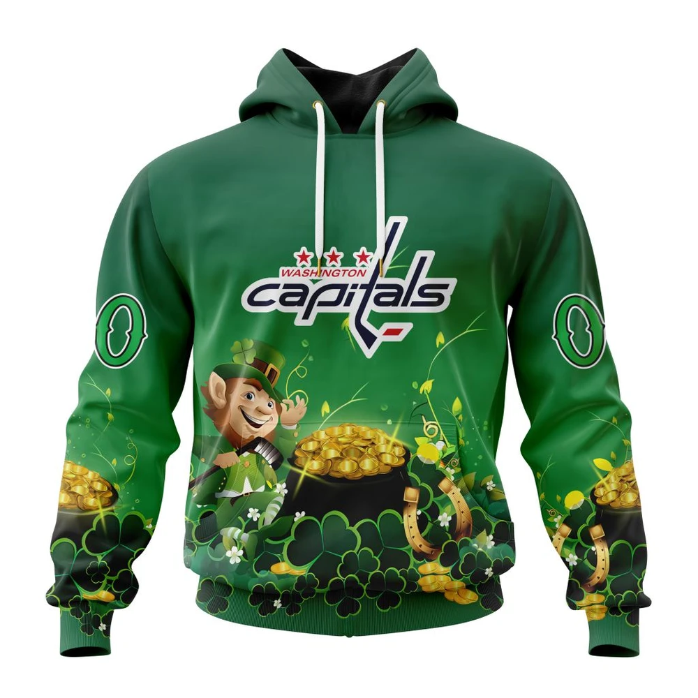 Hoodie NHL Washington Capitals Special Design For St. Patrick's Day St2403 QTNHL080524A886HD