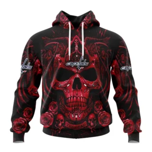 Hoodie NHL Washington Capitals Special Design With Skull Art St2203 QTNHL080524A345HD