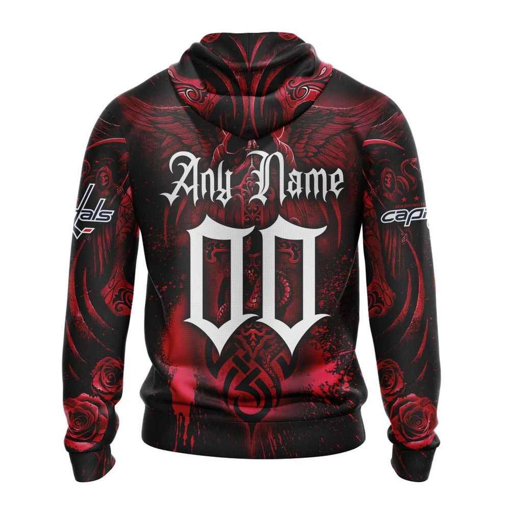 Hoodie NHL Washington Capitals Special Design With Skull Art St2203 QTNHL080524A345HD - Image 2