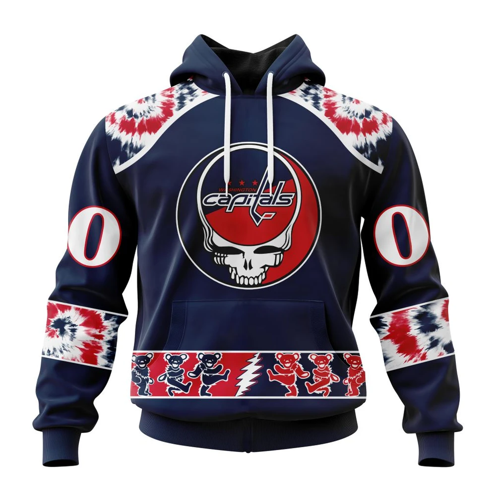 Hoodie NHL Washington Capitals Special Grateful Dead Design St2301 QTNHL080524A46HD