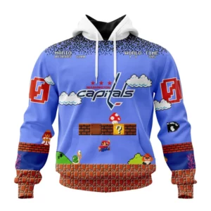 Hoodie NHL Washington Capitals Special Kits With Super Mario Game Design QTNHL080524A2436HD