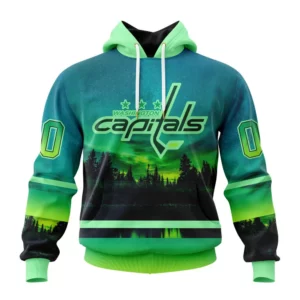 Hoodie NHL Washington Capitals Special Northern Lights Design St2302 QTNHL080524A1365HD