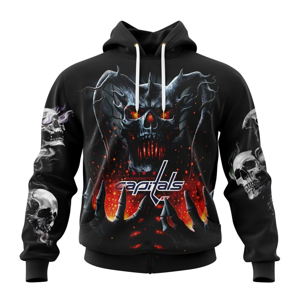 Hoodie NHL Washington Capitals Special Skull Art Design St2301 QTNHL080524A1200HD