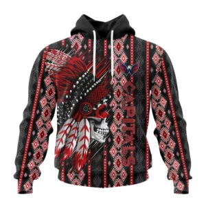 Hoodie NHL Washington Capitals Special Skull Native Design St2301 QTNHL080524A2098HD