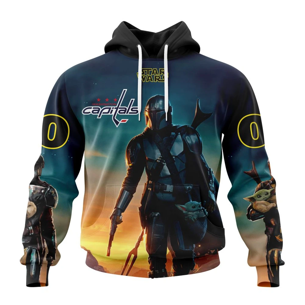 Hoodie NHL Washington Capitals Special Star Wars The Mandalorian Design St2401 QTNHL080524A689HD