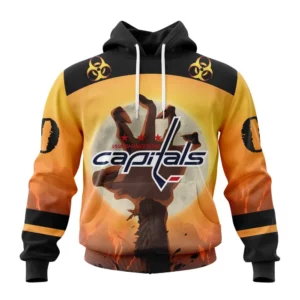 Hoodie NHL Washington Capitals Special Zombie Design For Halloween St2305 QTNHL080524A1924HD
