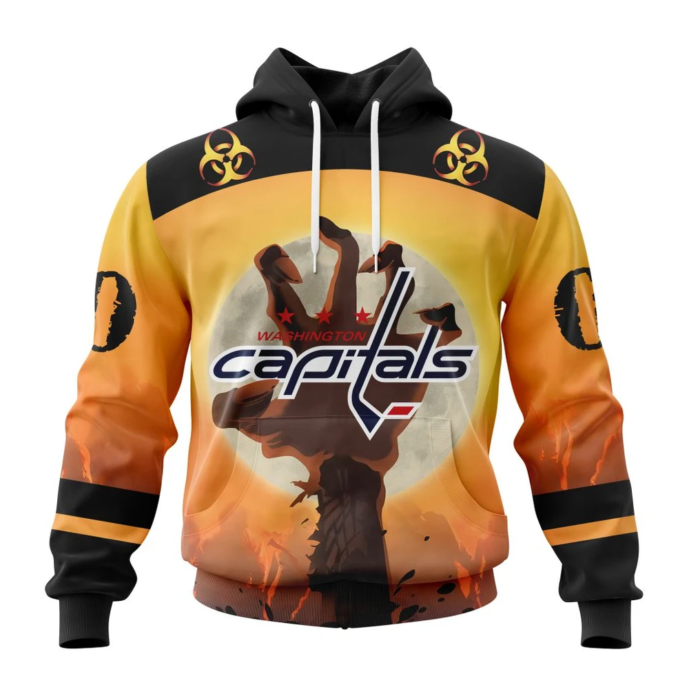 Hoodie NHL Washington Capitals Special Zombie Design For Halloween St2305 QTNHL080524A1924HD