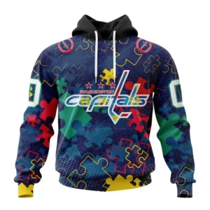 Hoodie NHL Washington Capitals, Specialized Fearless Aganst Autism QTNHL080524A2614HD