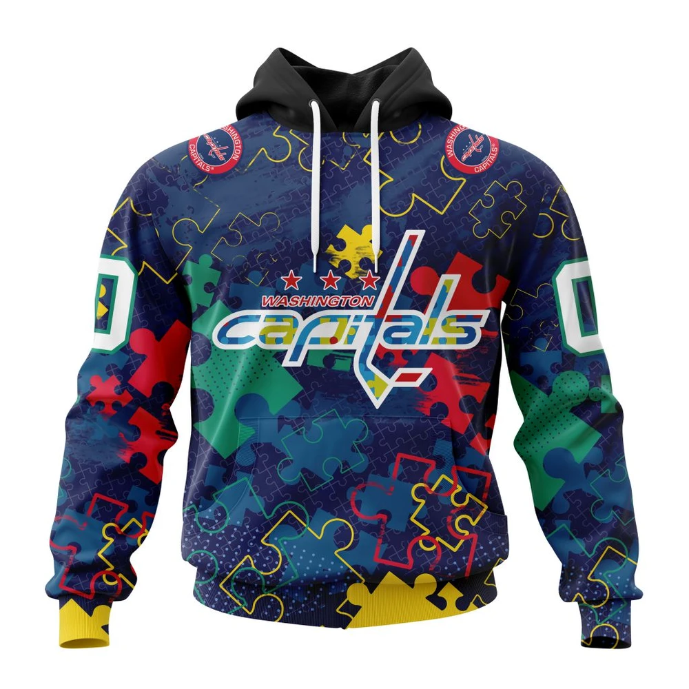 Hoodie NHL Washington Capitals, Specialized Fearless Aganst Autism QTNHL080524A2614HD