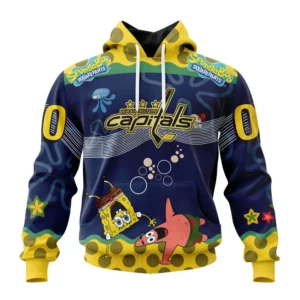 Hoodie NHL Washington Capitals, Specialized Jersey With Spongebob QTNHL080524A3311HD