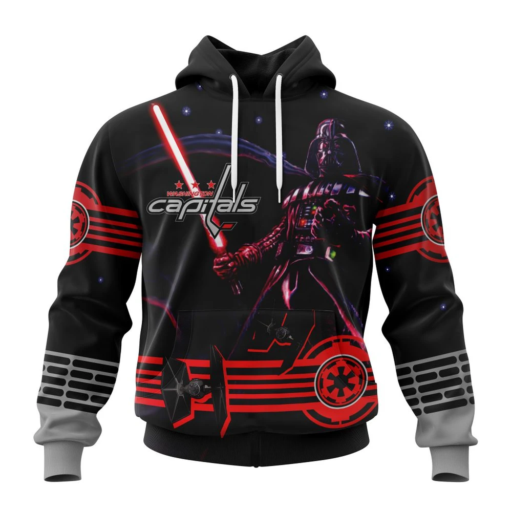 Hoodie NHL Washington Capitals, Specialized Starwar Darth Vader Version Jersey QTNHL080524A3165HD