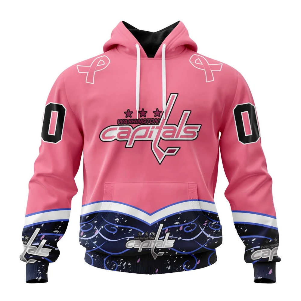 Hoodie NHL Washington Capitals, Specialized Unisex For Hockey Fights Cancer QTNHL080524A2812HD
