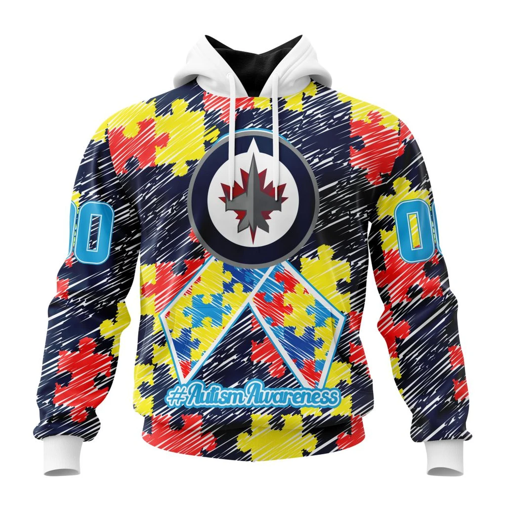 Hoodie NHL Winnipeg Jets Special Autism Awareness Design St2201 QTNHL080524A2460HD