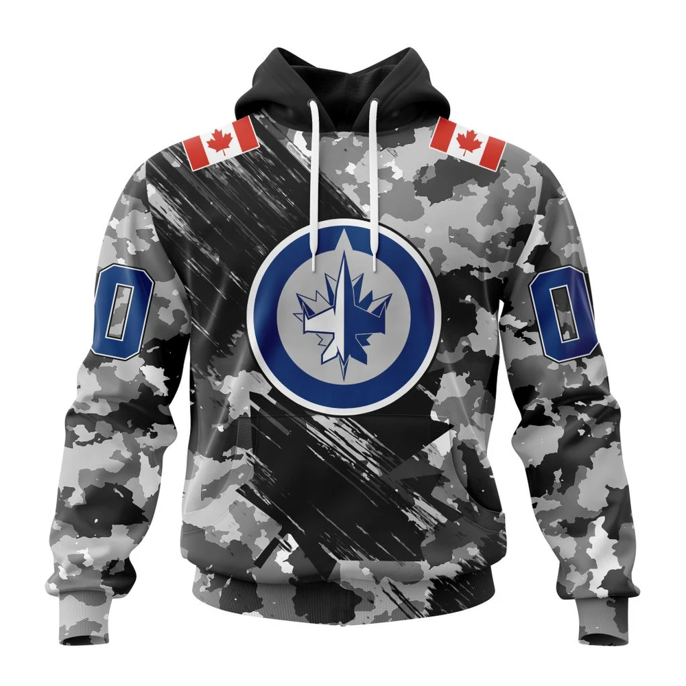 Hoodie NHL Winnipeg Jets Special Camo Armed Forces Design St2301 QTNHL080524A2162HD