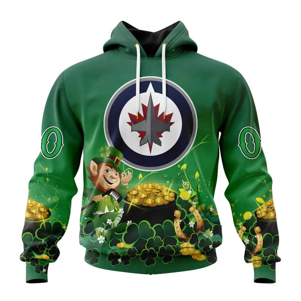 Hoodie NHL Winnipeg Jets Special Design For St. Patrick's Day St2403 QTNHL080524A885HD