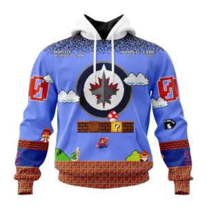 Hoodie NHL Winnipeg Jets Special Kits With Super Mario Game Design QTNHL080524A2435HD