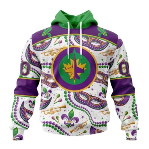 Hoodie NHL Winnipeg Jets Special Mardi Gras Design St2401 QTNHL080524A723HD