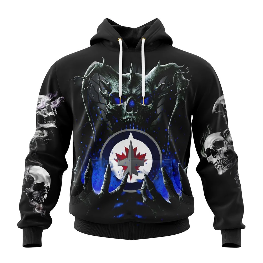 Hoodie NHL Winnipeg Jets Special Skull Art Design St2301 QTNHL080524A1199HD