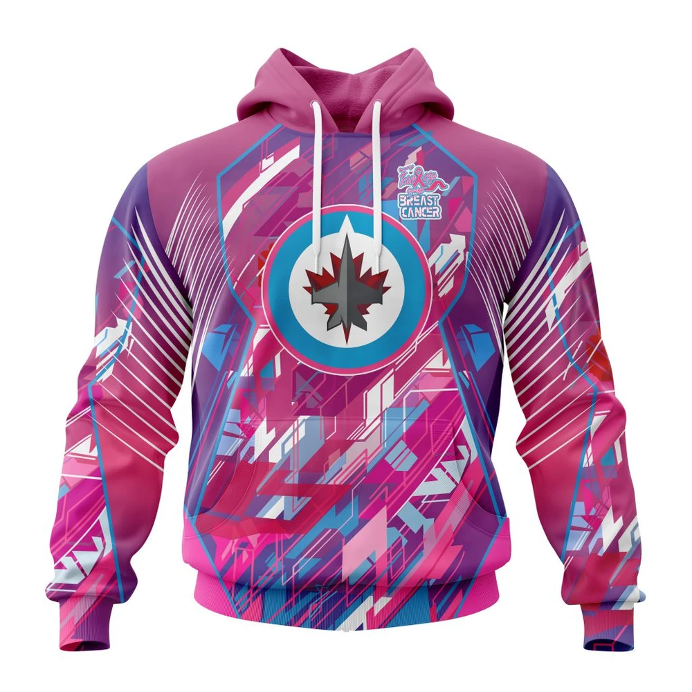 Hoodie NHL Winnipeg Jets, Specialized Design I Pink I Can! Fearless Again Breast Cancer QTNHL080524A3551HD