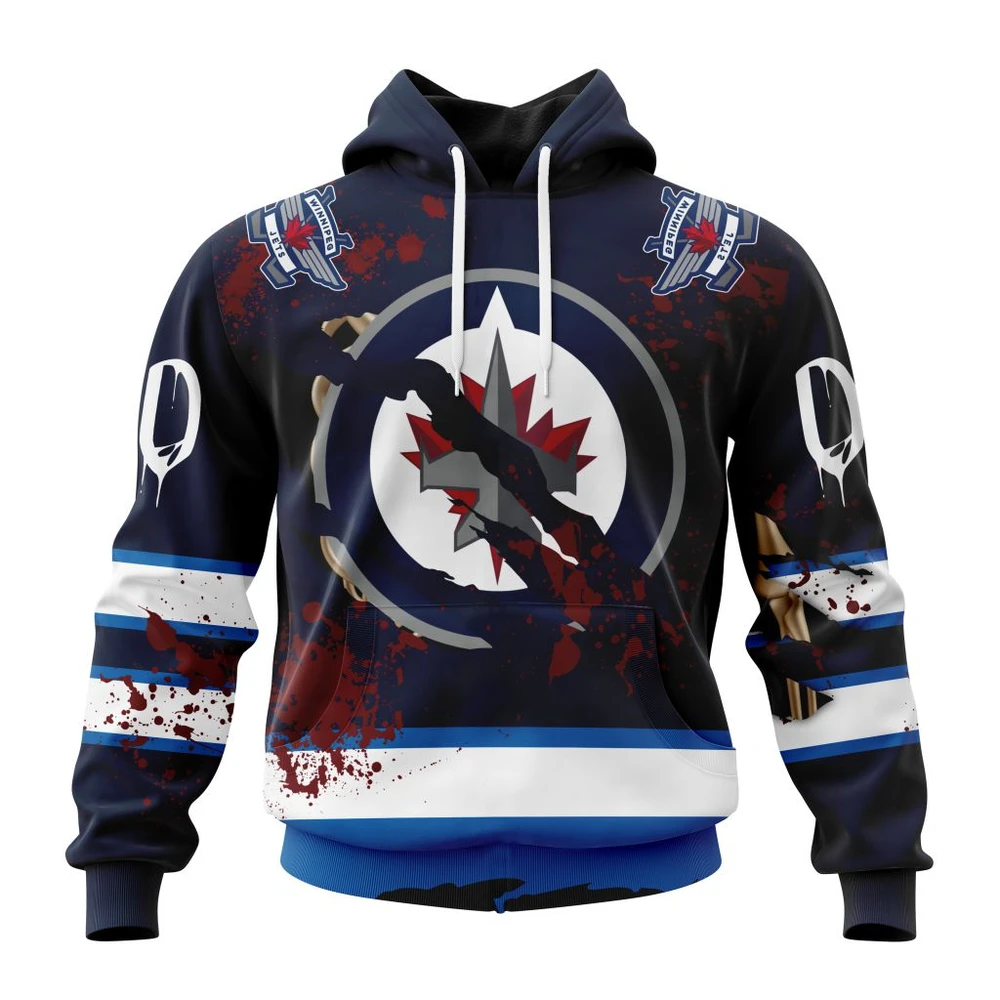 Hoodie NHL Winnipeg Jets, Specialized Design Jersey With Your Ribs For Halloween QTNHL080524A3491HD